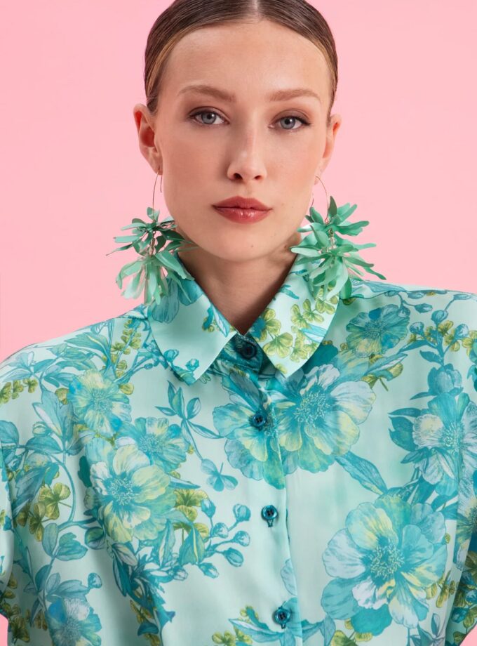 Botanical Breeze Satin Shirt lovebyhands.gr
