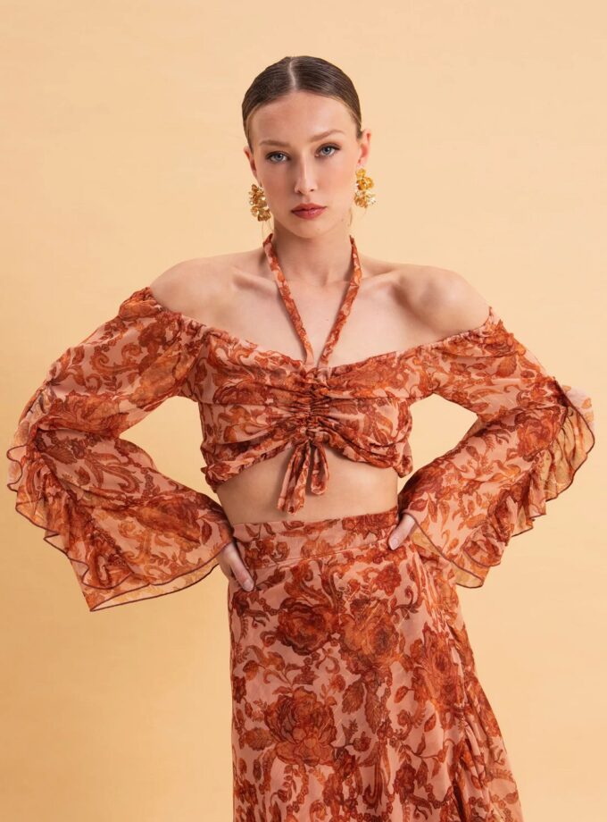 Cinnamon Blooms Off Shoulders Top lovebyhands.gr