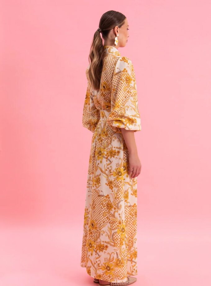 Marigold Midi Linen Dress lovebyhands.gr