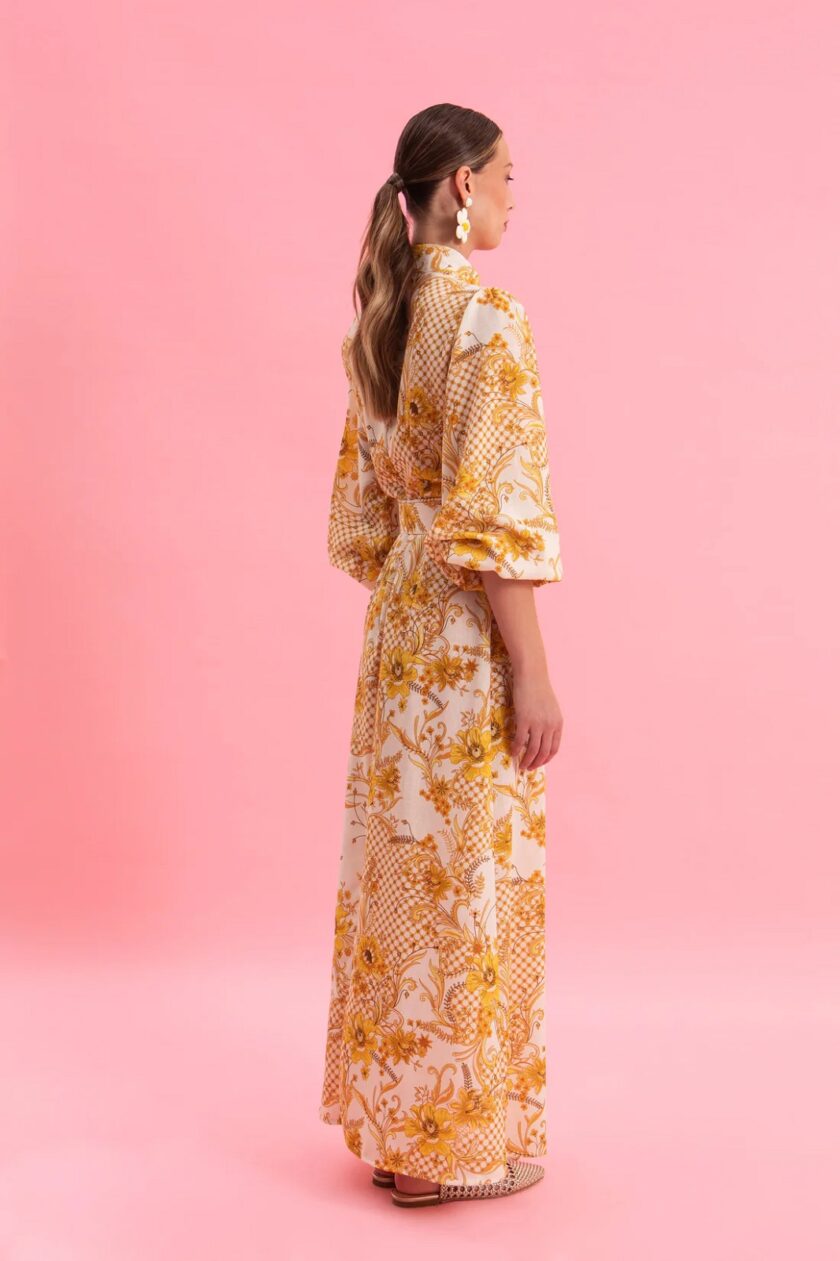 Marigold Midi Linen Dress lovebyhands.gr