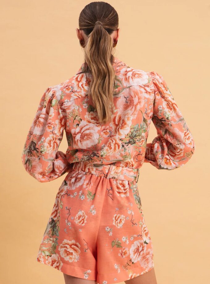 Peach Poetry Linen Shirt lovebyhands.gr