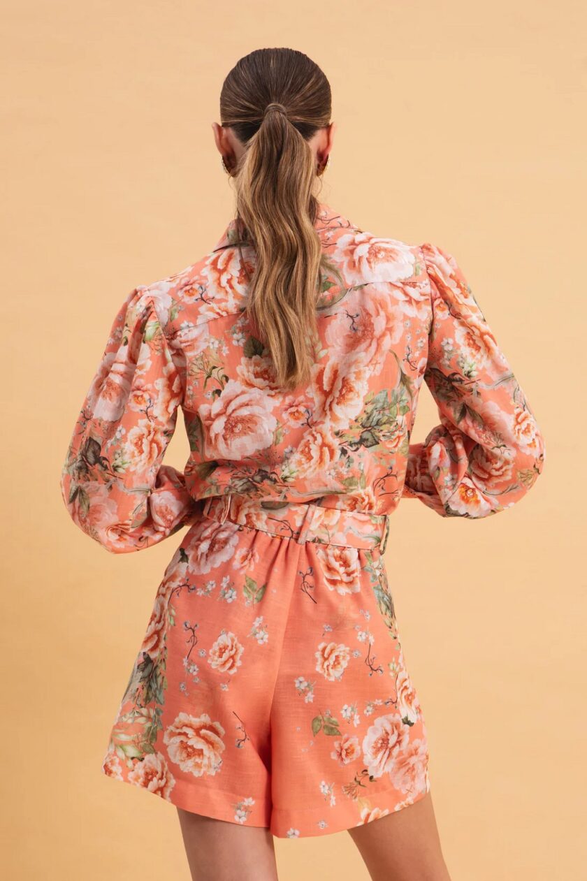 Peach Poetry Linen Shirt lovebyhands.gr