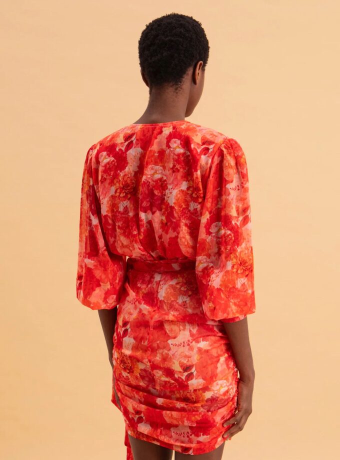 Sunset Dream Mini Dress With Gold Petals lovebyhands.gr