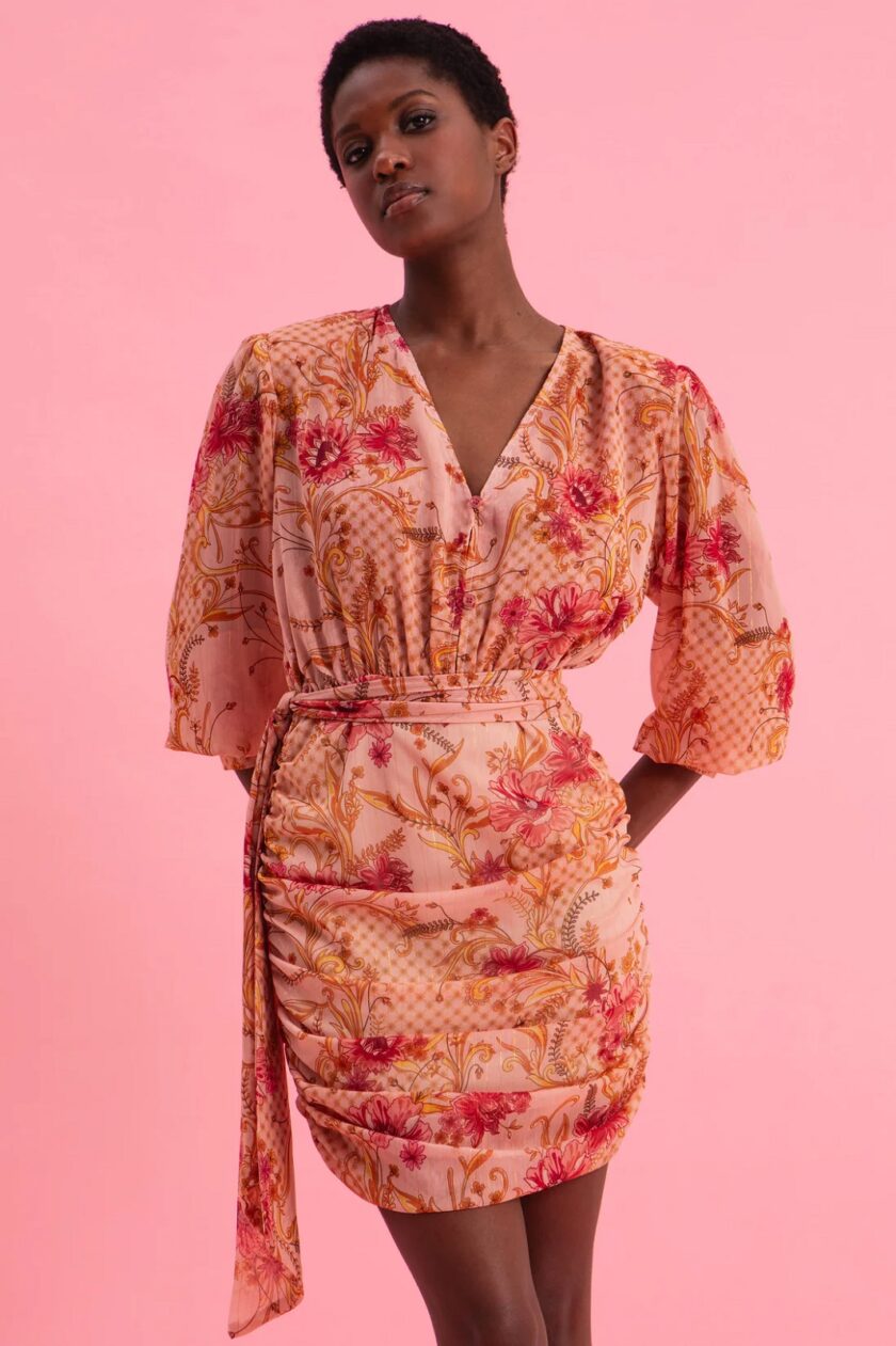 Dusty Pink Mini Dress lovebyhands.gr