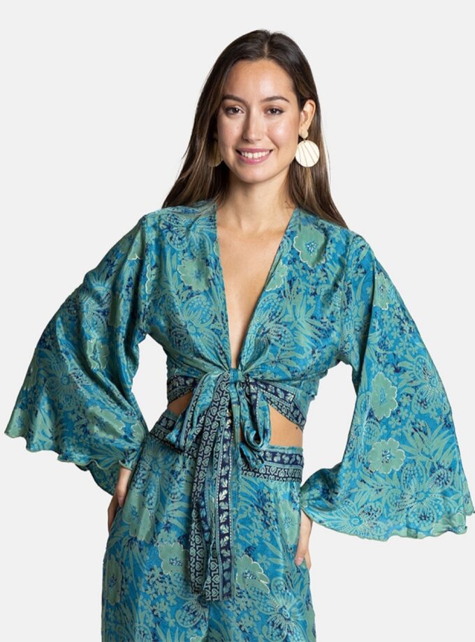 Blue And Green Top lovebyhands.gr