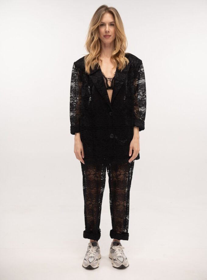 Lace Blazer Black lovebyhands.gr
