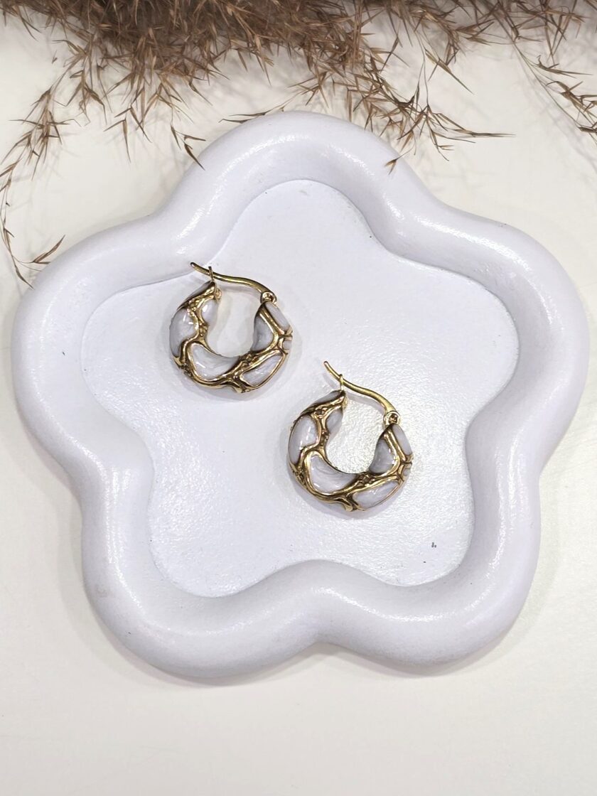 Selda Earrings - White lovebyhands.gr