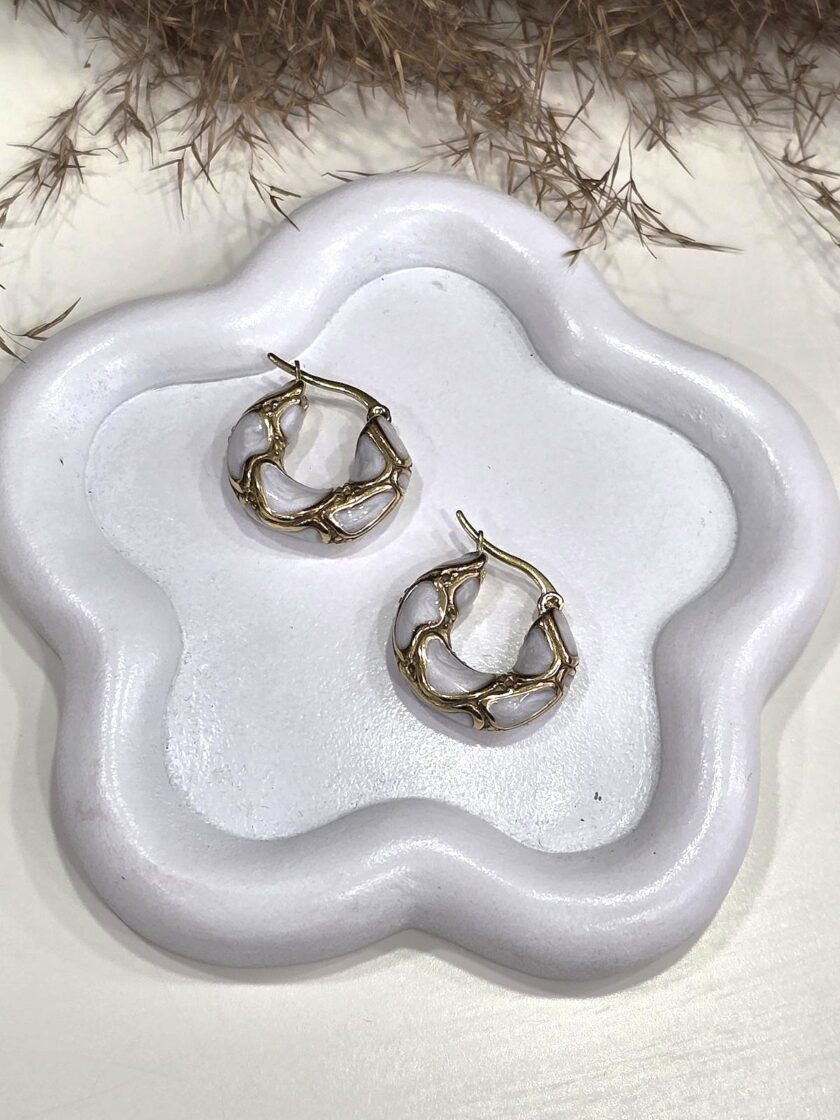 Selda Earrings - White lovebyhands.gr
