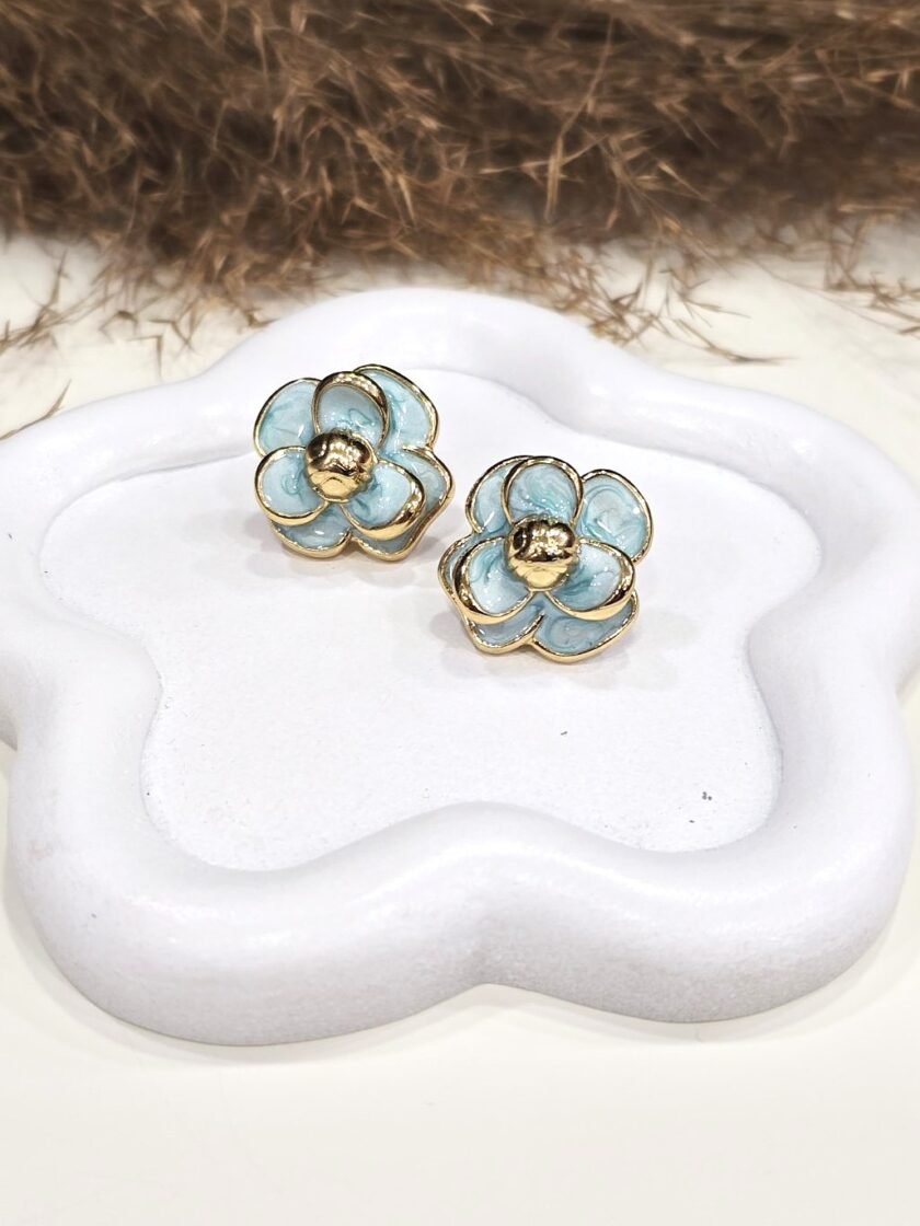 Belinda Earrings - White and Blue lovebyhands.gr