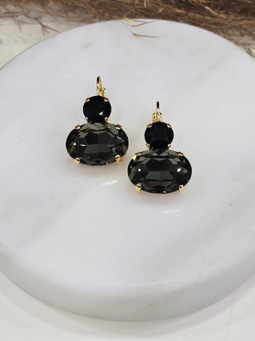 Isabella Earrings - Grey lovebyhands.gr