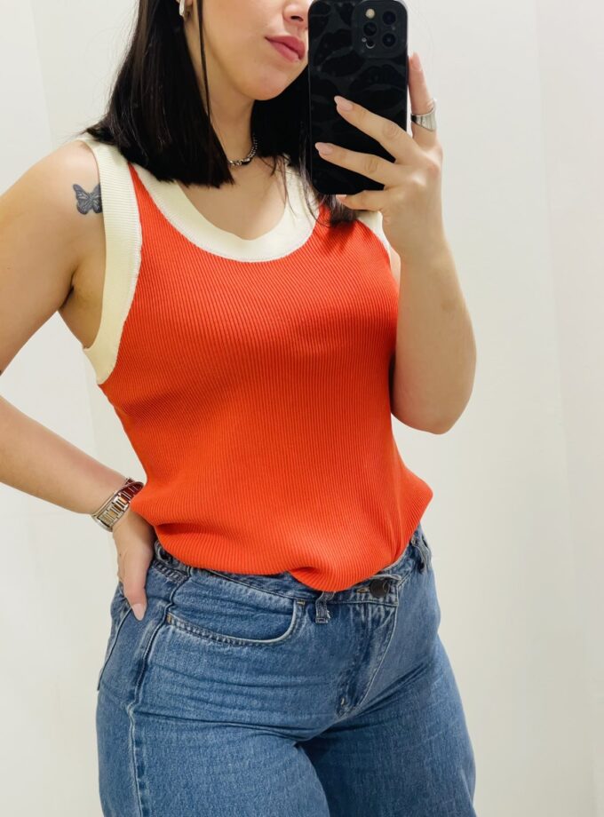 Orange And White - Top lovebyhands.gr