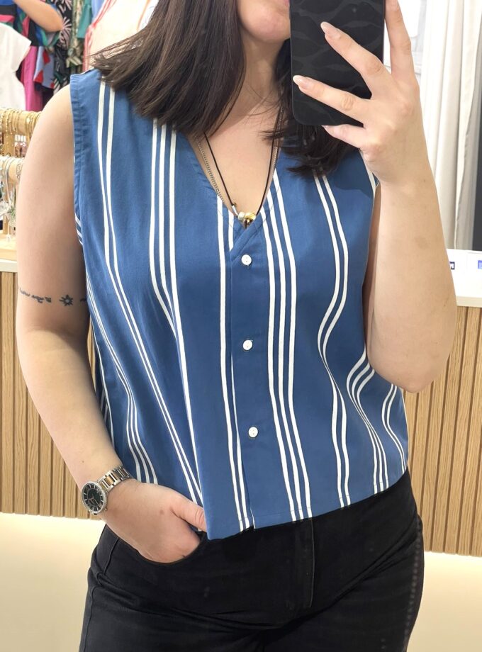 Blue Stripes Top lovebyhands.gr
