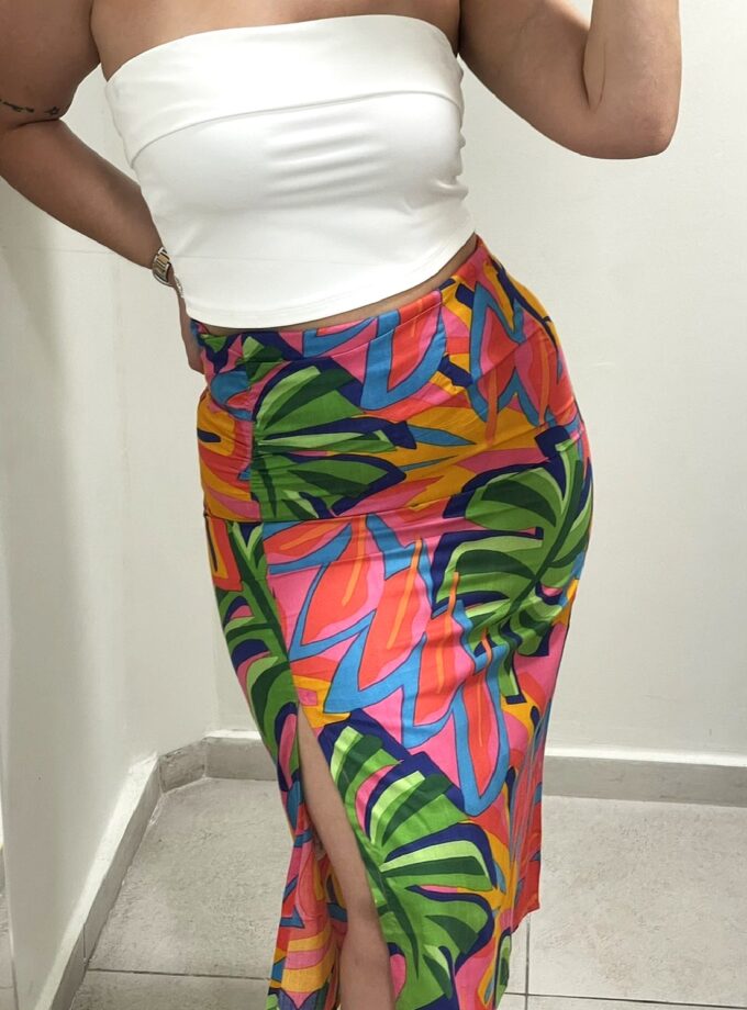 Samba floral print midi skirt lovebyhands.gr