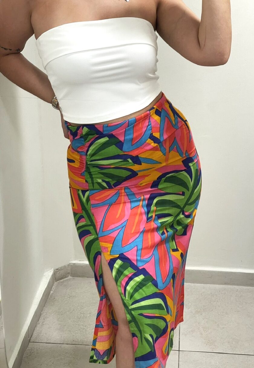 Samba floral print midi skirt lovebyhands.gr