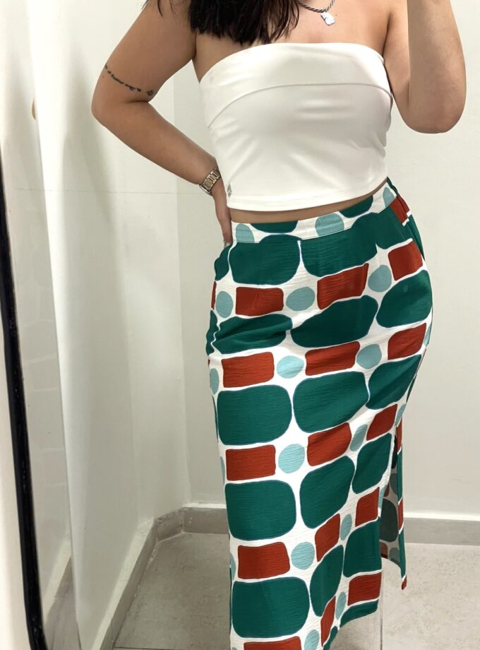 Pepper Mint print midi skirt lovebyhands.gr