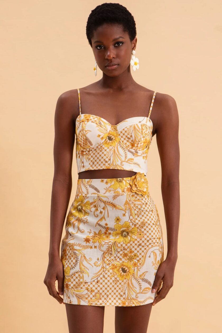 Marigold Linen Bustier lovebyhands.gr