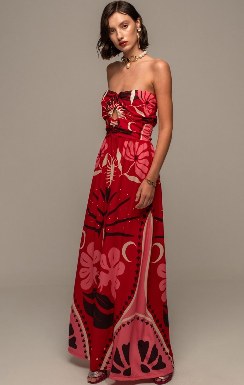 Passionflower Strapless Dress lovebyhands.gr