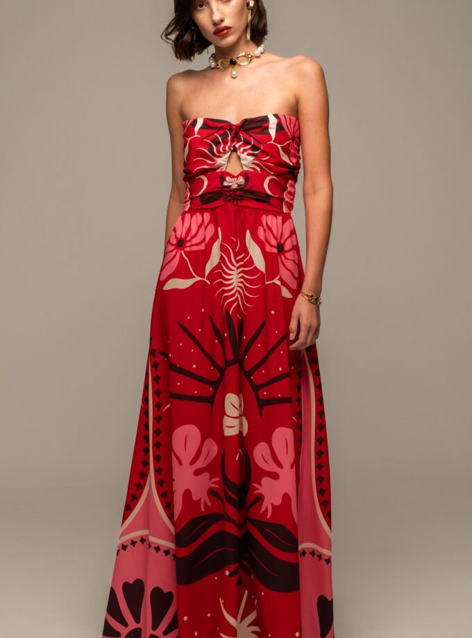 Passionflower Strapless Dress lovebyhands.gr