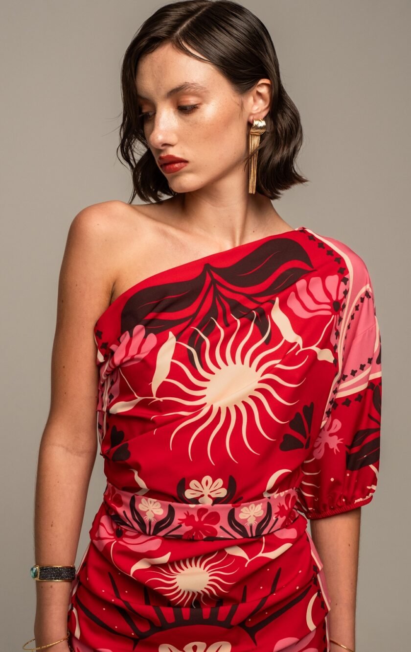 Passionflower One Shoulder Dress lovebyhands.gr