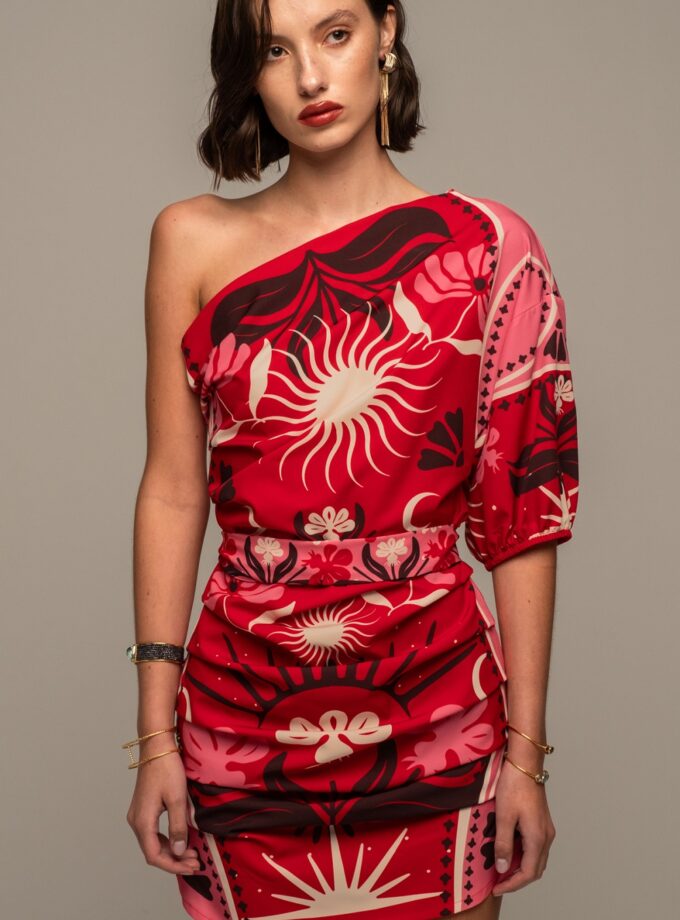 Passionflower One Shoulder Dress lovebyhands.gr