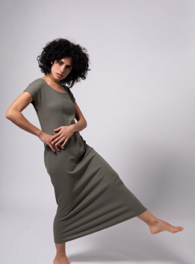 Dress Long Japonais - Khaki lovebyhands.gr