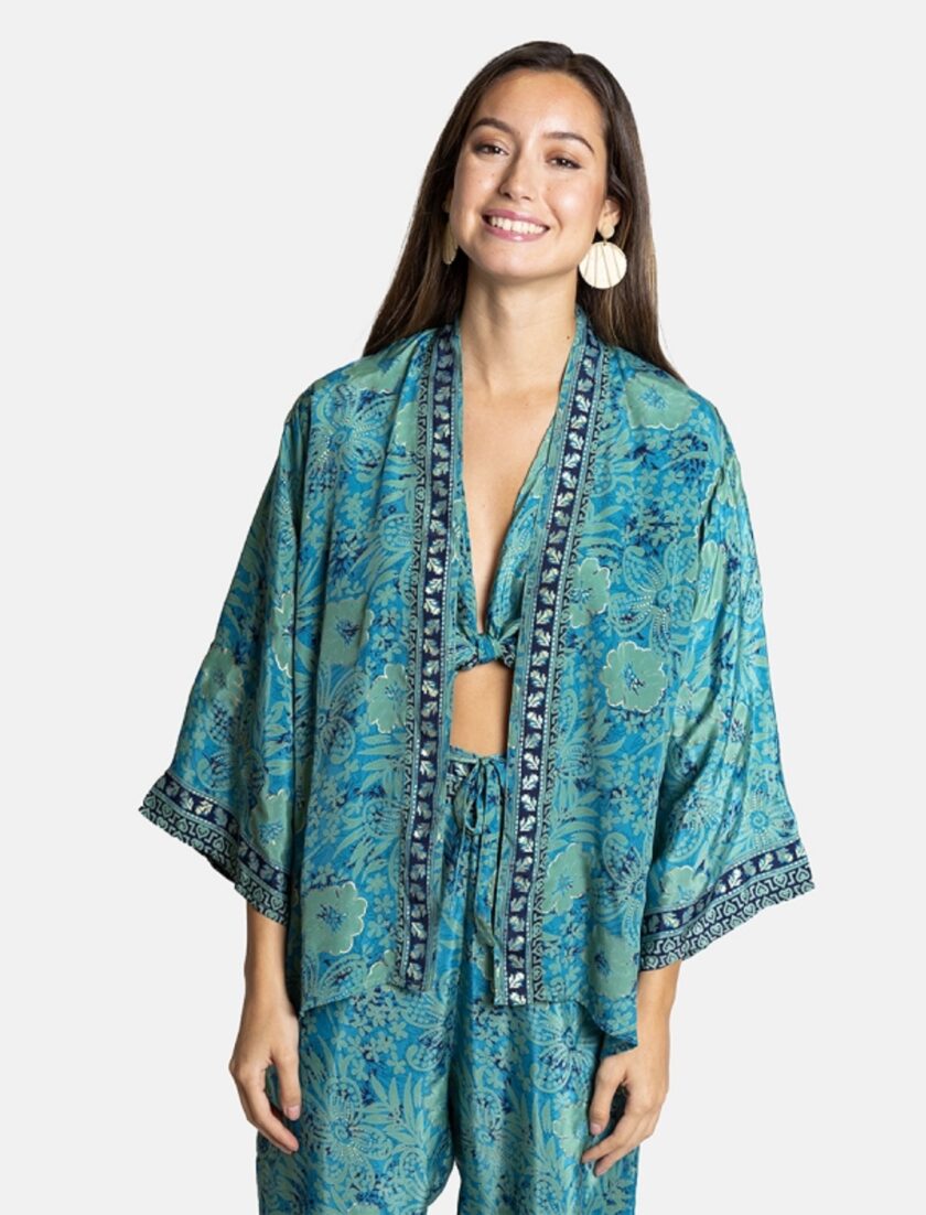 Blue and Green Kimono lovebyhands.gr