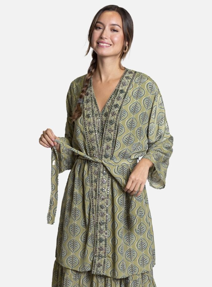 Green And Gold Kimono lovebyhands.gr