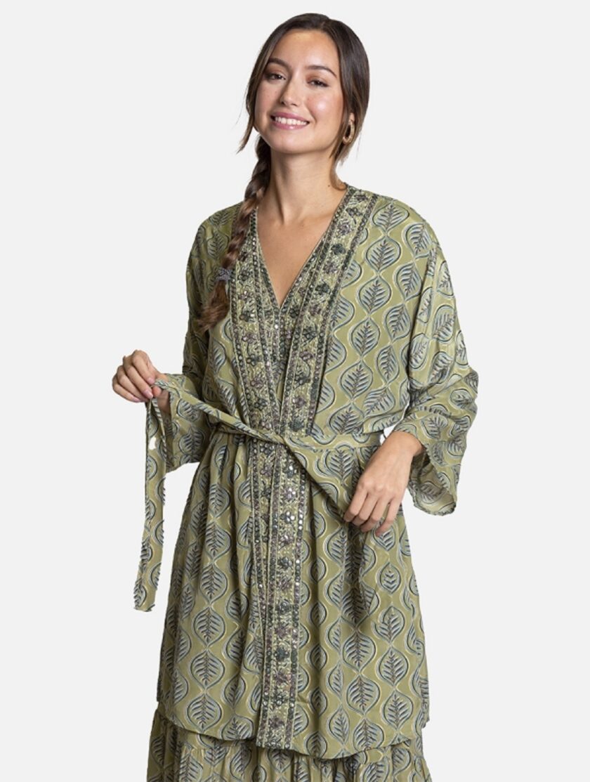Green And Gold Kimono lovebyhands.gr