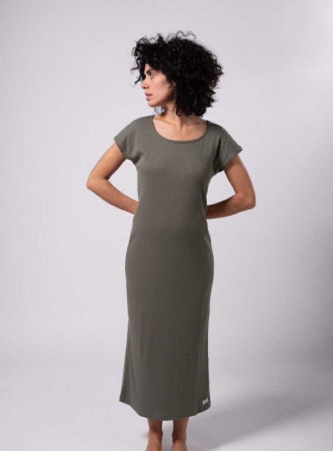 Dress Long Japonais - Khaki lovebyhands.gr
