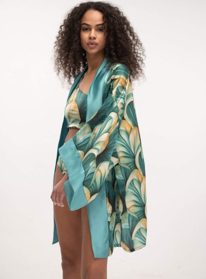 Satin Kimono - Coral Reef lovebyhands.gr