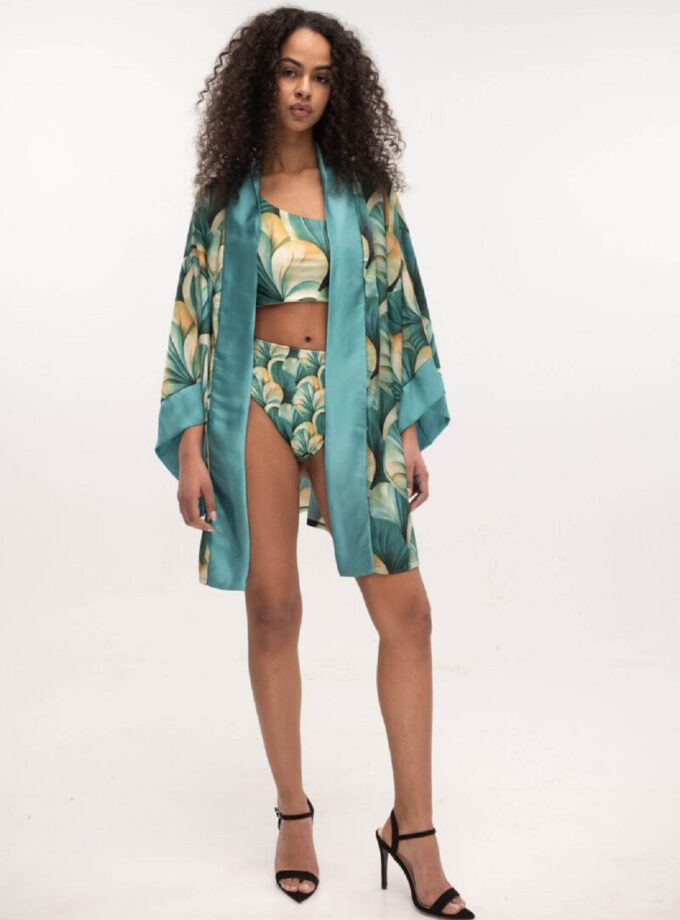 Satin Kimono - Coral Reef lovebyhands.gr