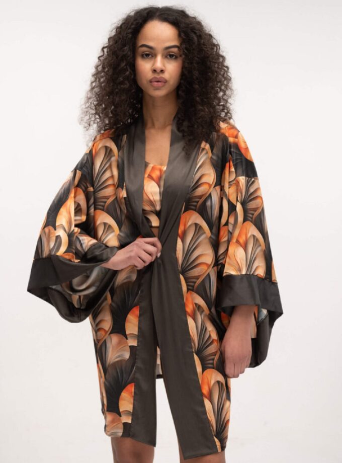 Satin Kimono - Coral Sand lovebyhands.gr
