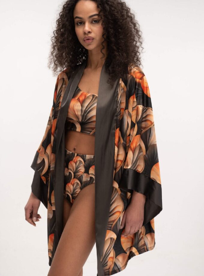 Satin Kimono - Coral Sand lovebyhands.gr