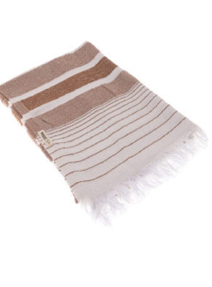 Stitches Towel - Brown lovebyhands.gr