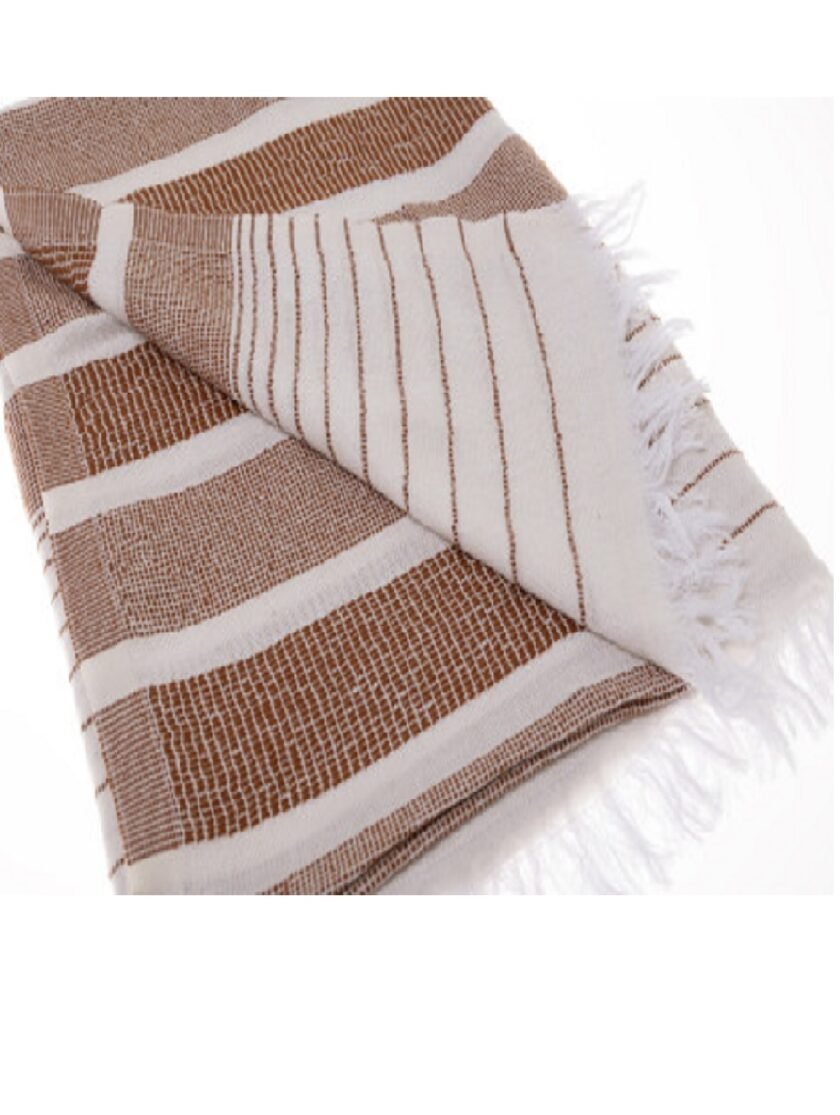 Stitches Towel - Brown lovebyhands.gr