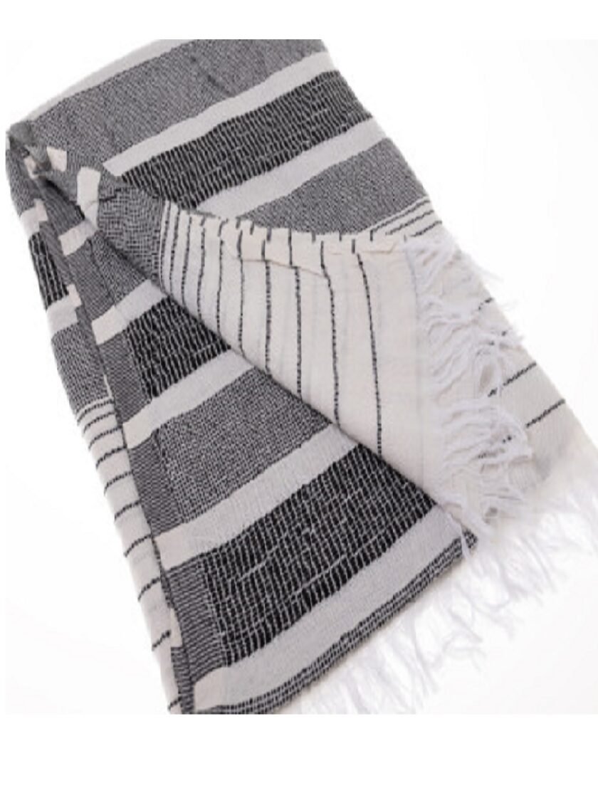 Stitches Towel - Black lovebyhands.gr