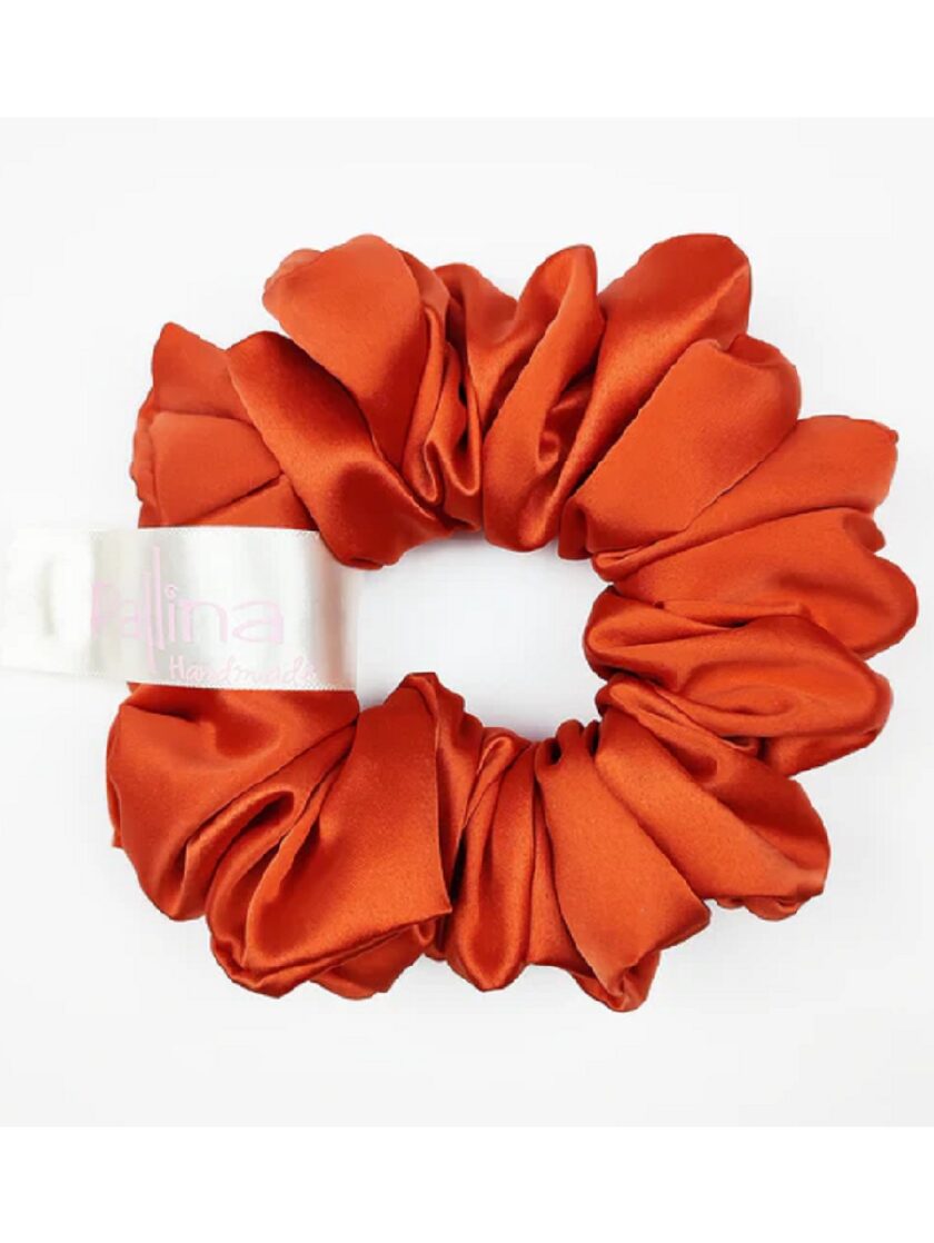 Satin scrunchie - Hλιοβασίλεμα lovebyhands.gr