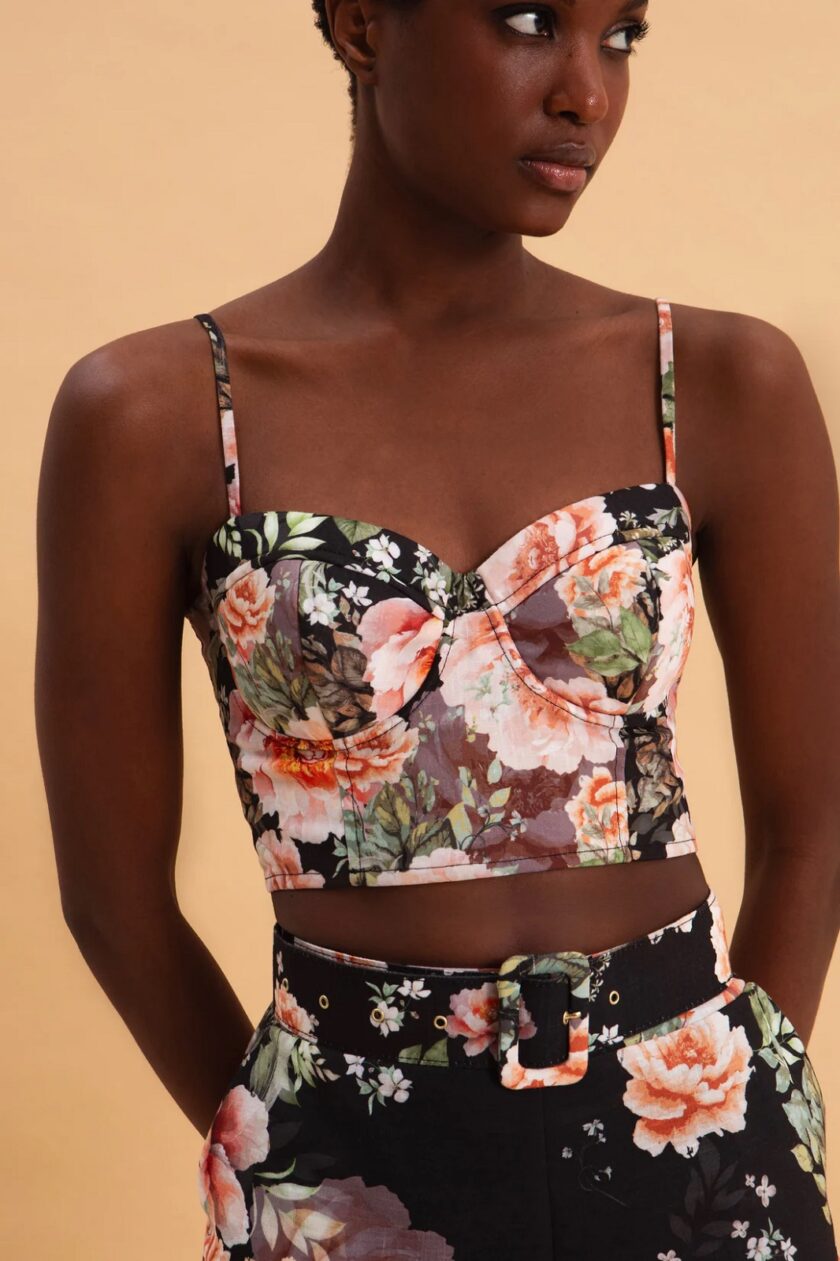 Peonies Love Linen Bustier lovebyhands.gr