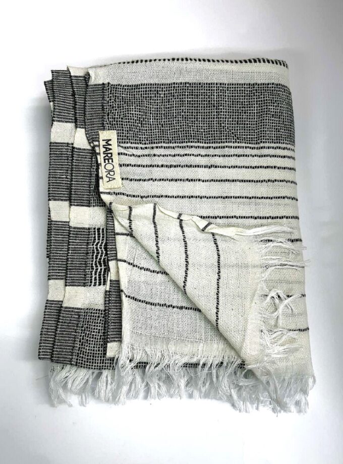 Stitches Towel - Black lovebyhands.gr