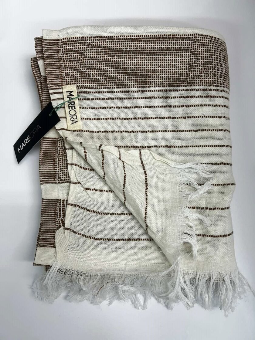 Stitches Towel - Brown lovebyhands.gr