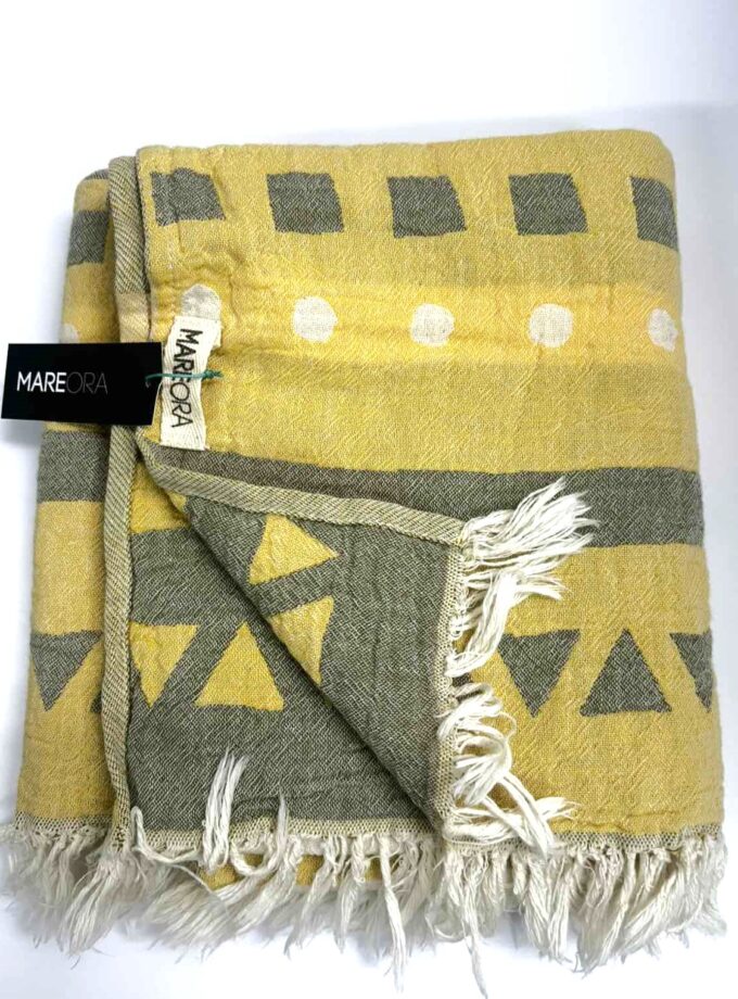 Dots Towel - Khaki Yellow lovebyhands.gr
