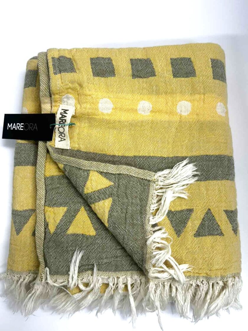 Dots Towel - Khaki Yellow lovebyhands.gr