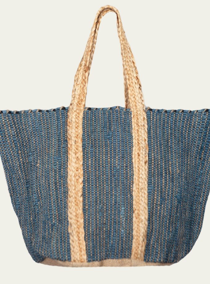 Τσάντα Oversize Cotton - Blue lovebyhands.gr