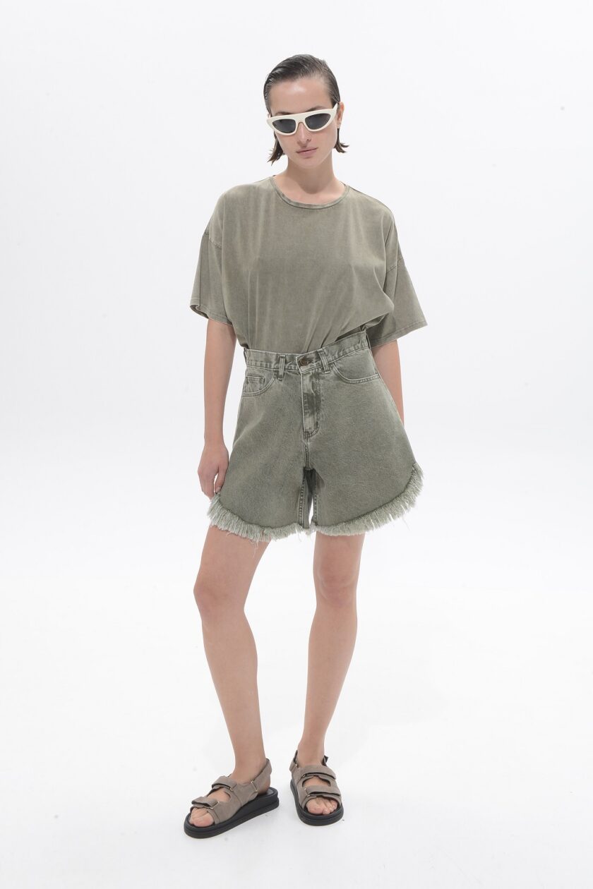 Domna Bermuda - Khaki lovebyhands.gr