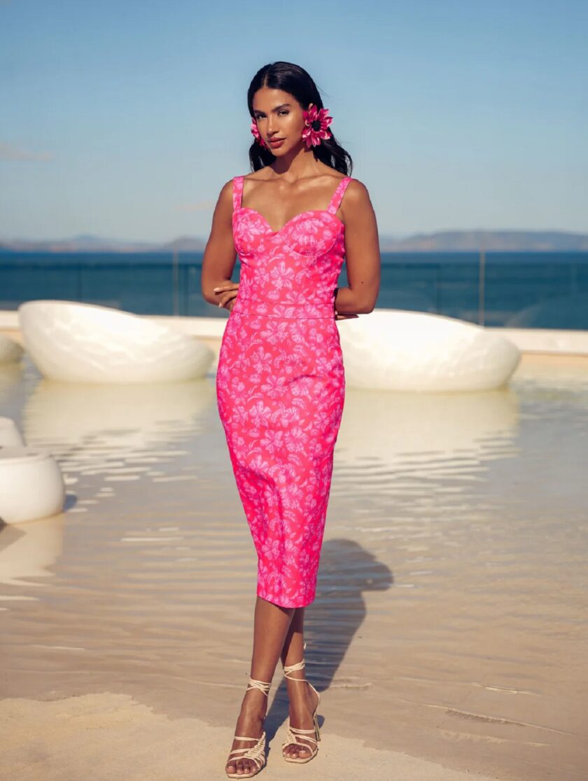 Fuchsia Passion Midi Dress lovebyhands.gr