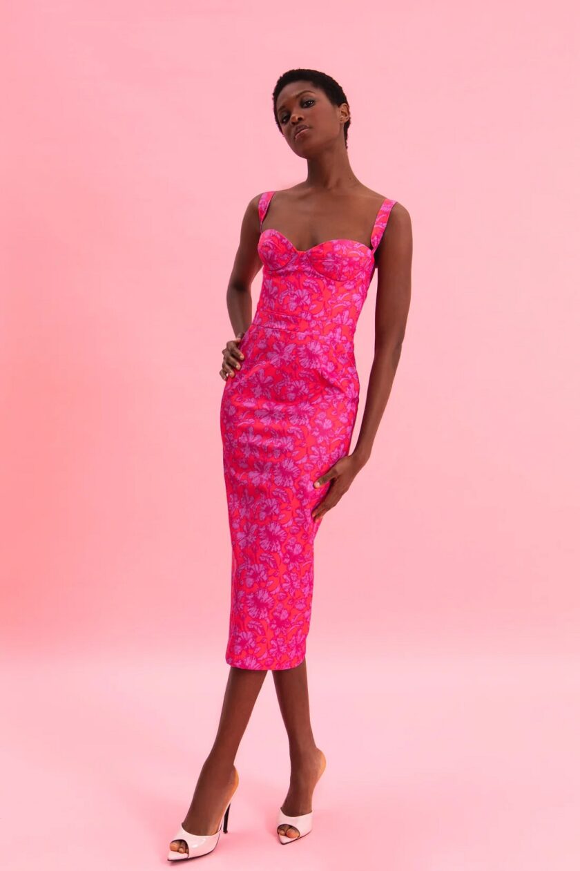 Fuchsia Passion Midi Dress lovebyhands.gr