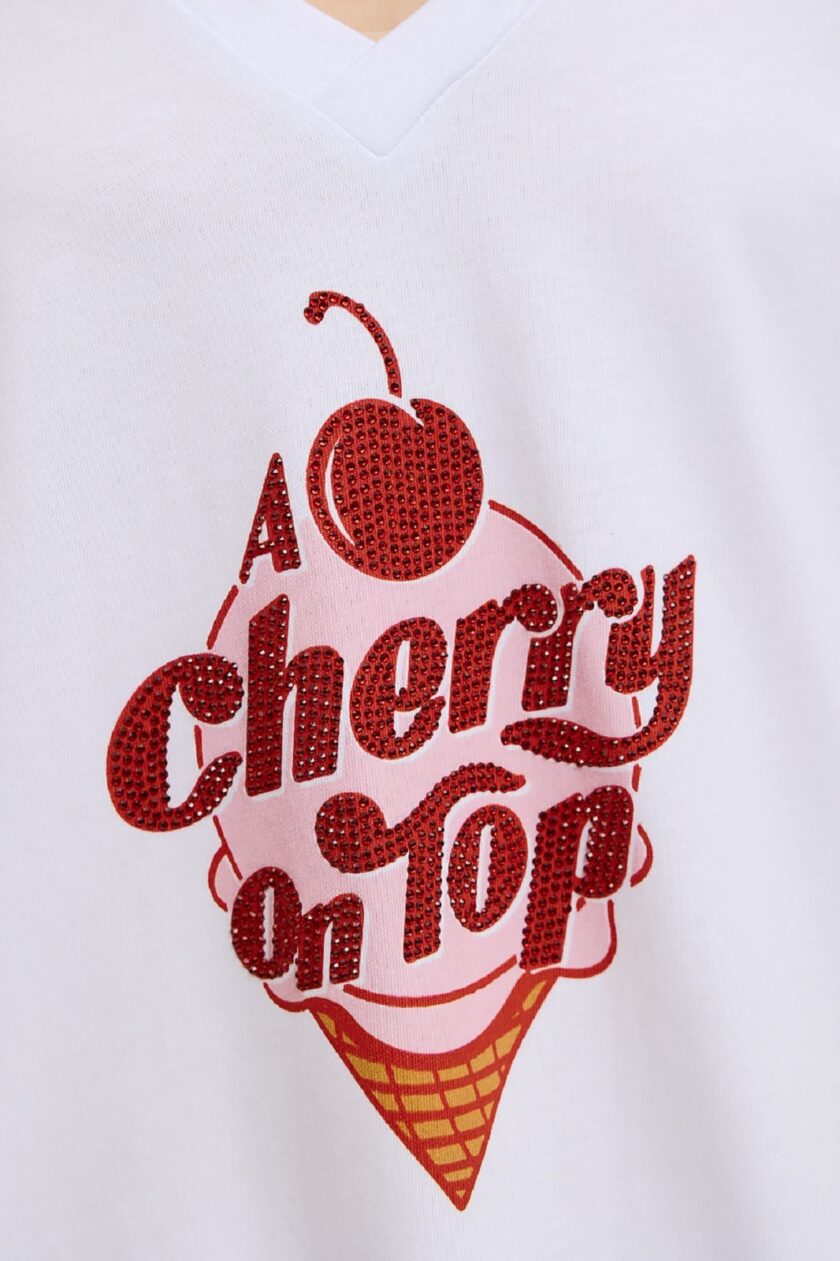 Μπλούζα Unitee Με Τύπωμα Cherry on Top lovebyhands.gr