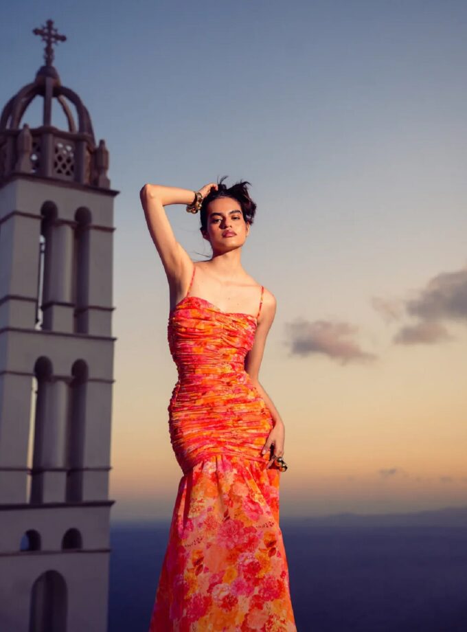 Tangerine Paradise Maxi Dress lovebyhands.gr