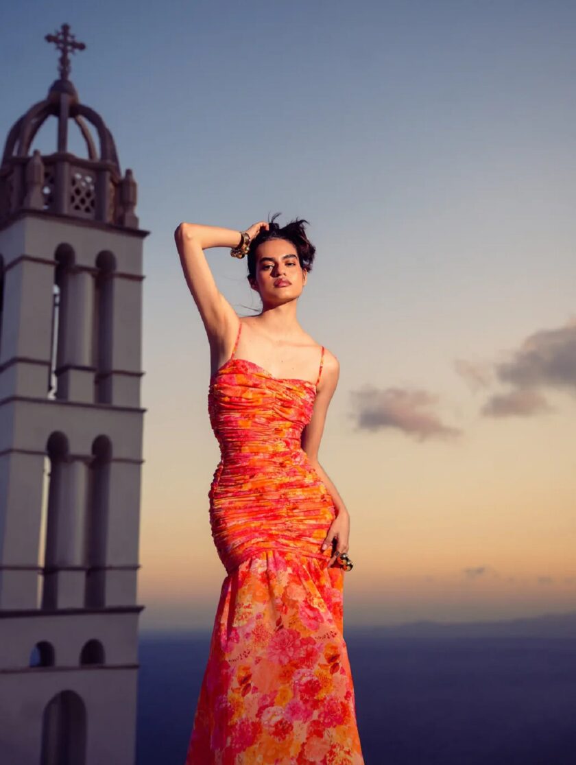 Tangerine Paradise Maxi Dress lovebyhands.gr