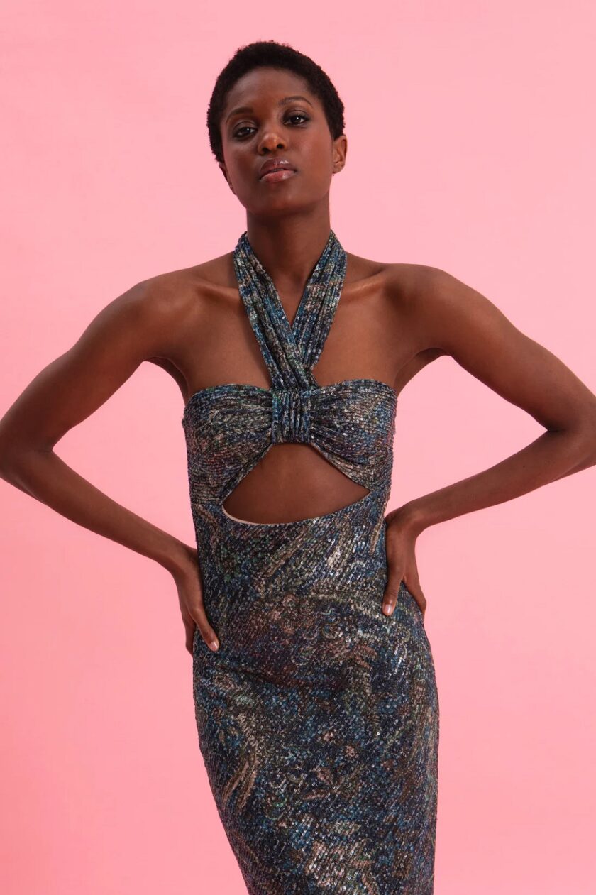 Mystic Forest Midi Sequined Dress lovebyhands.gr